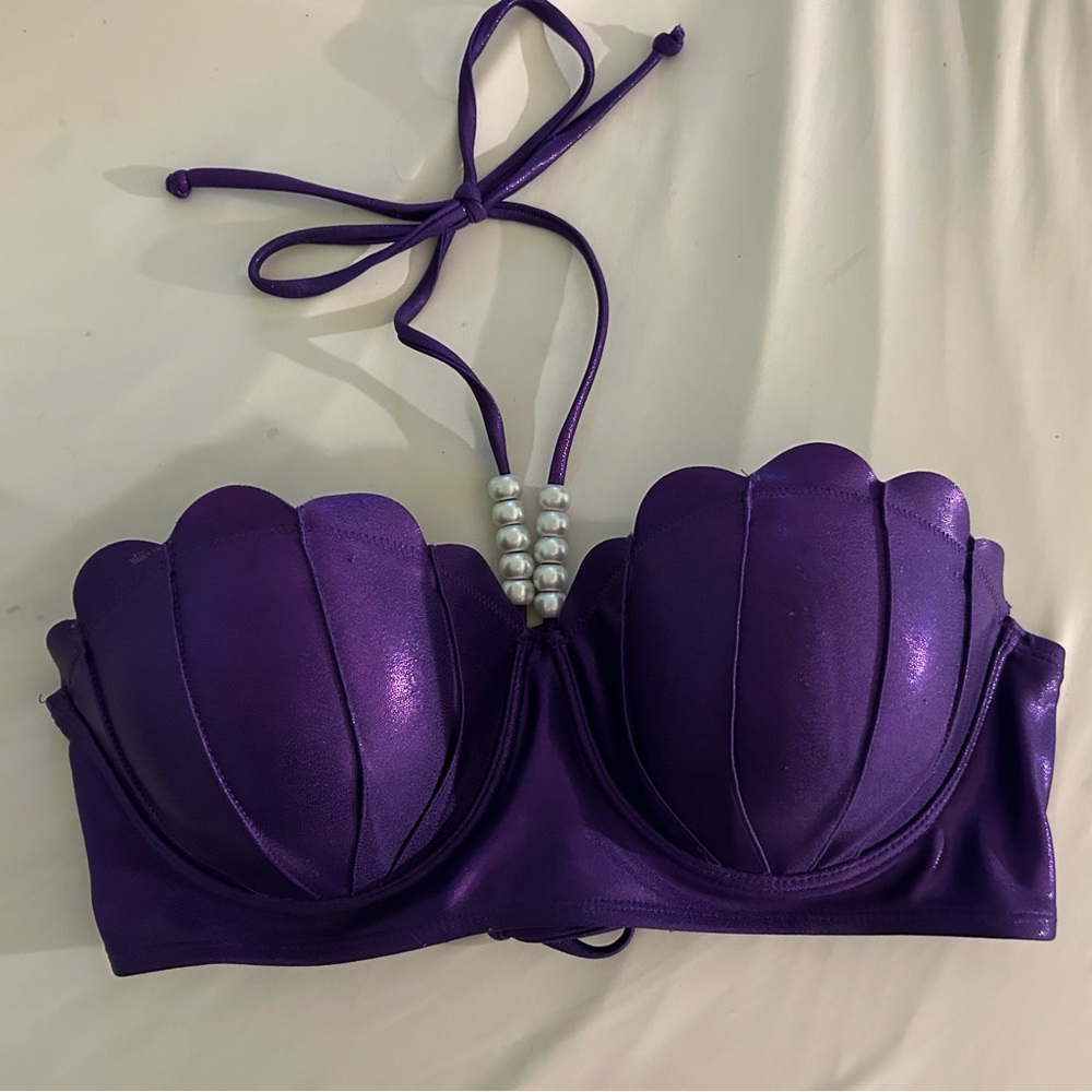 Disney Ariel Purple Sea Shell Design Bikini Top